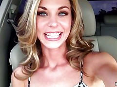 This hawt playgirl entered a sexshop and found a worthy vibrator. She doesn't waste time and begins playing with her pussy using her new toy in the car. Look at that cunt, will she receive the real thing after playing and getting wet? Is a guy going to fill her twat with his cock and maybe with some hawt semen?