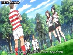 Busty, young Anime beauties get gang group-fucked by the soccer team